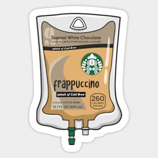 Toasted White Chocolate with Cold Brew Iced Coffee Drink IV Bag for medical and nursing students, nurses, doctors, and health workers who are coffee lovers Sticker